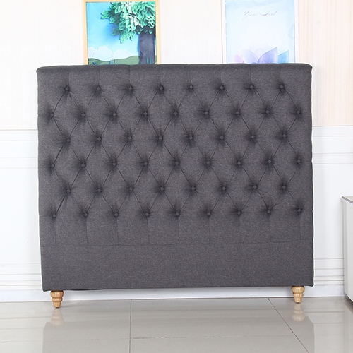 01_26_25 Bed Head Double Size French Provincial Headboard Upholsterd Fabric Charcoal - Image 1