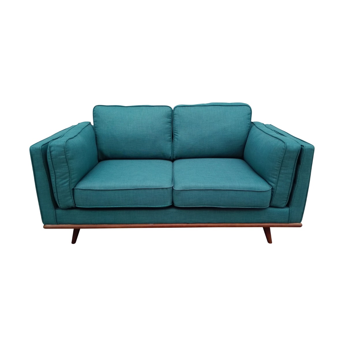01_95_1 2 Seater Sofa Teal Fabric Lounge Set for Living Room Couch with Wooden Frame - - Image 1