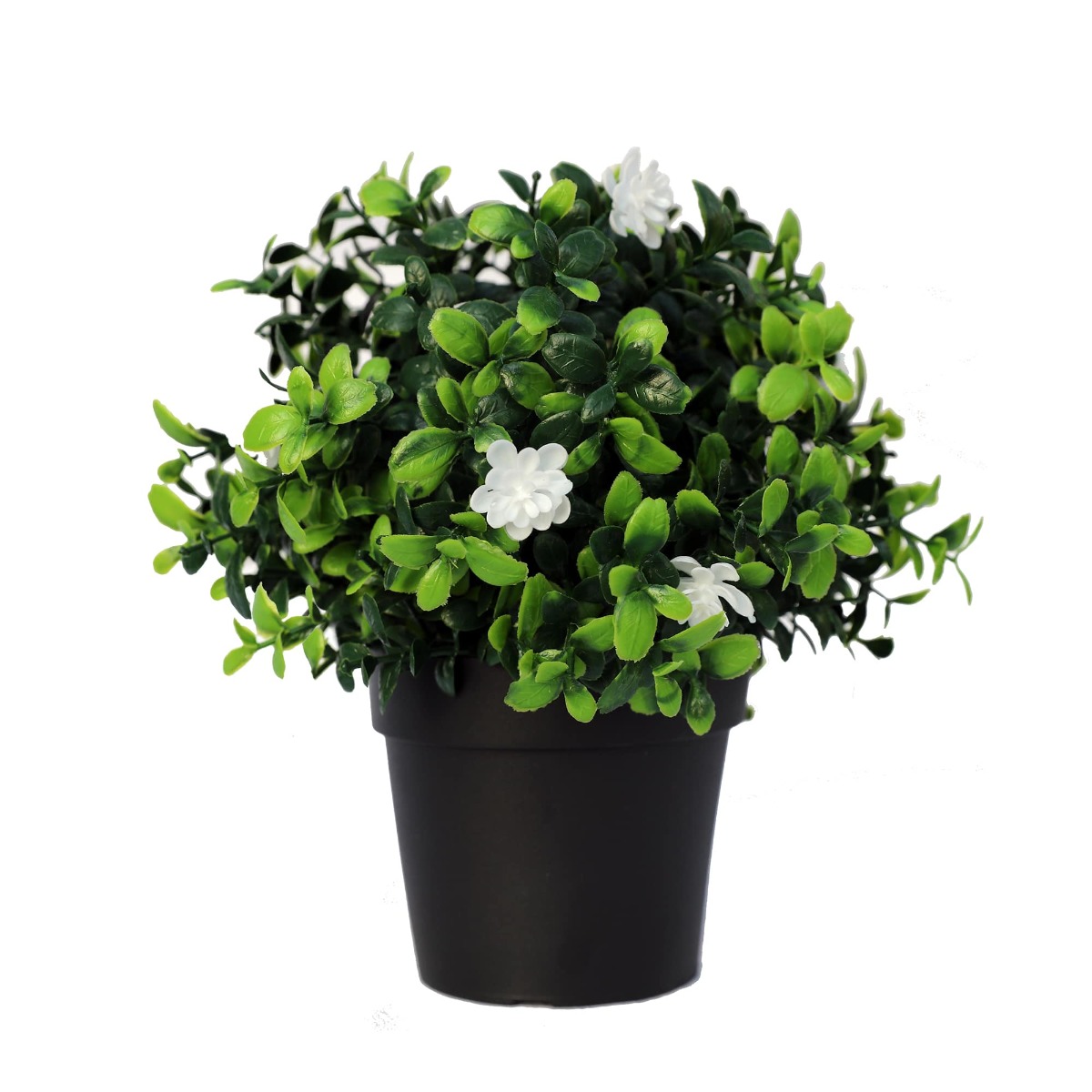 2004-min_3 Small Potted Artificial Flowering Boxwood Plant UV Resistant 20cm - Image 1