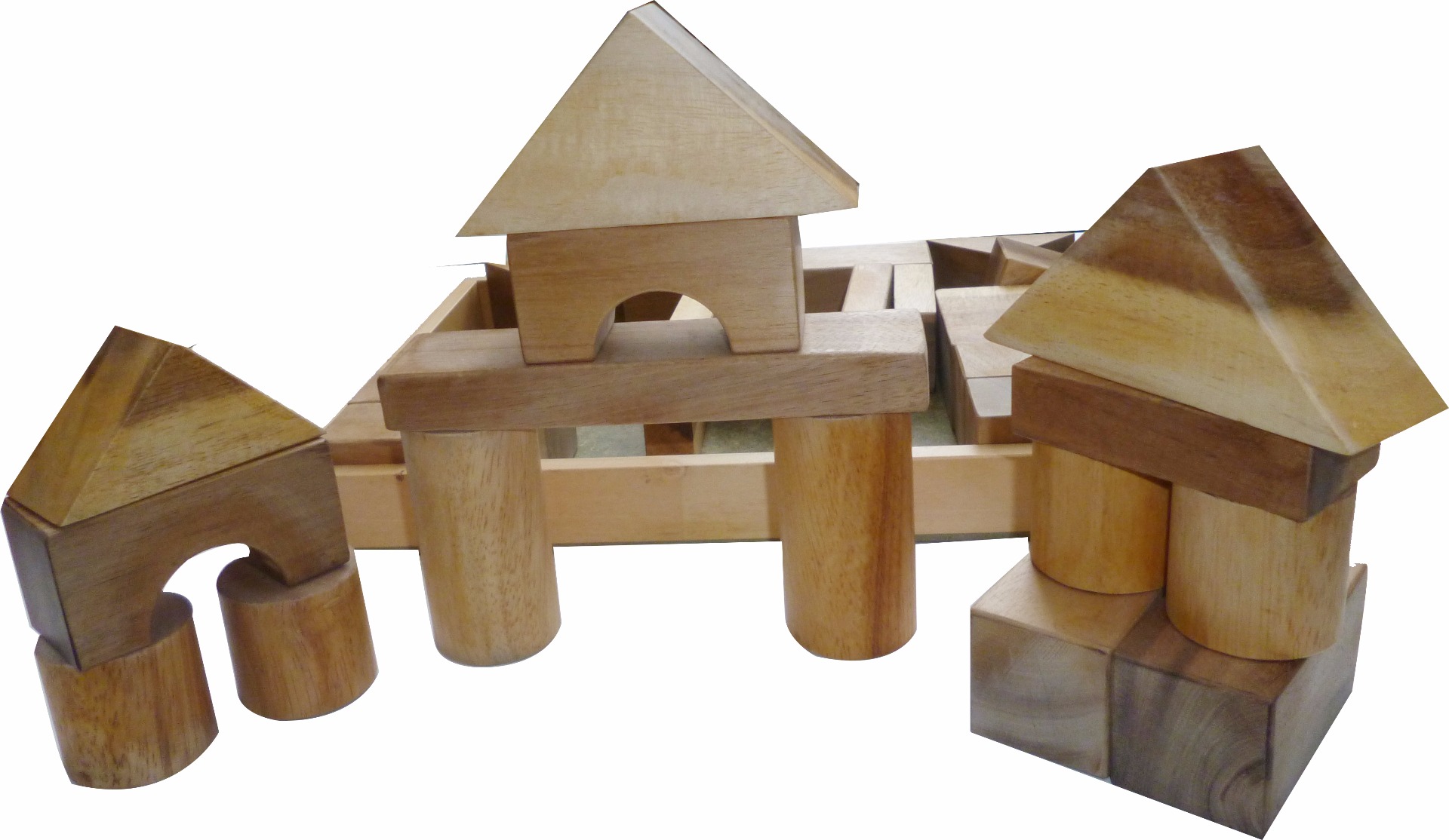 455_3_8 NATURAL WOOD BLOCKS 34 PCS - Image 1