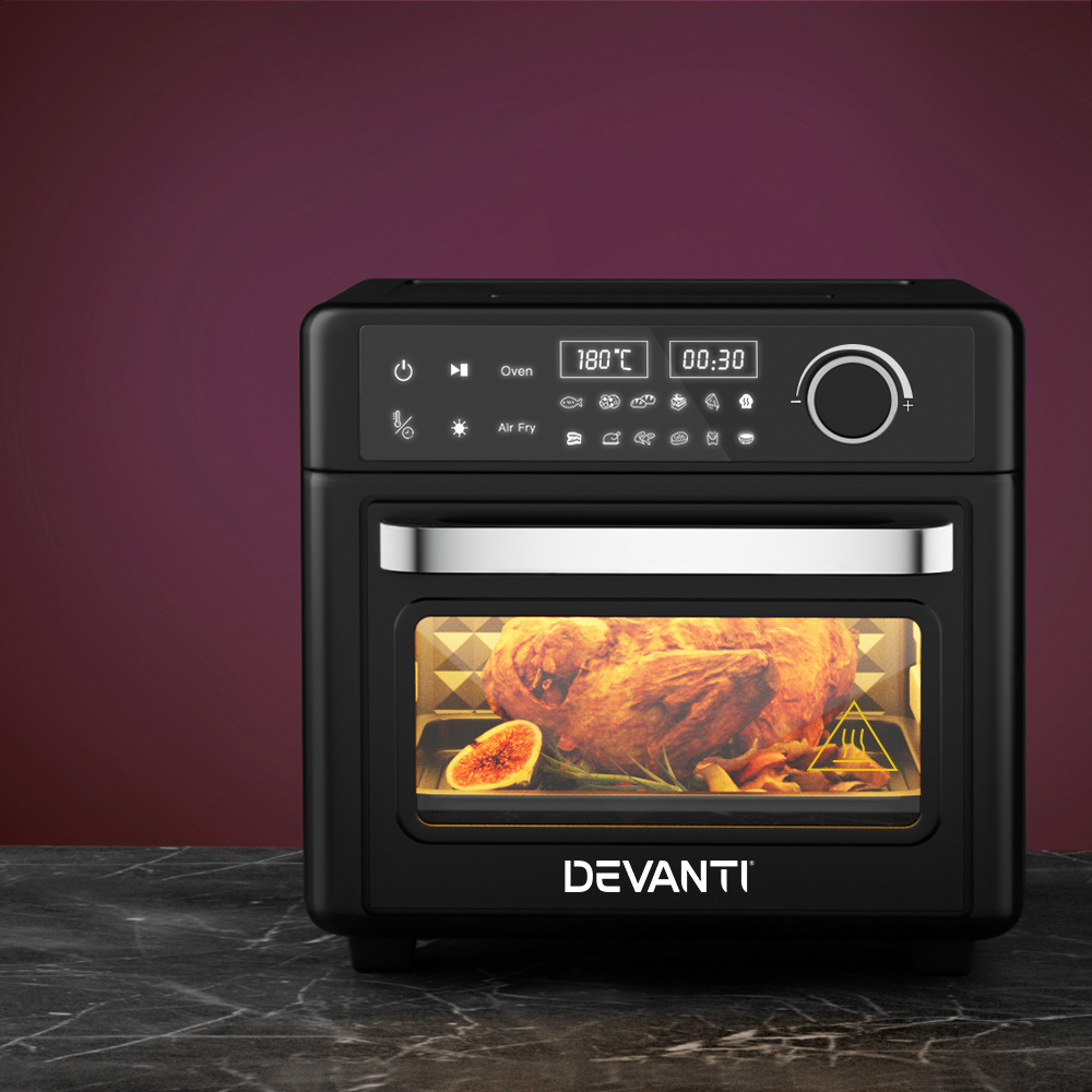 AF-K-K-D15L-BK-143784-06 Devanti Air Fryer 15L LCD Fryers Oven - Image 1