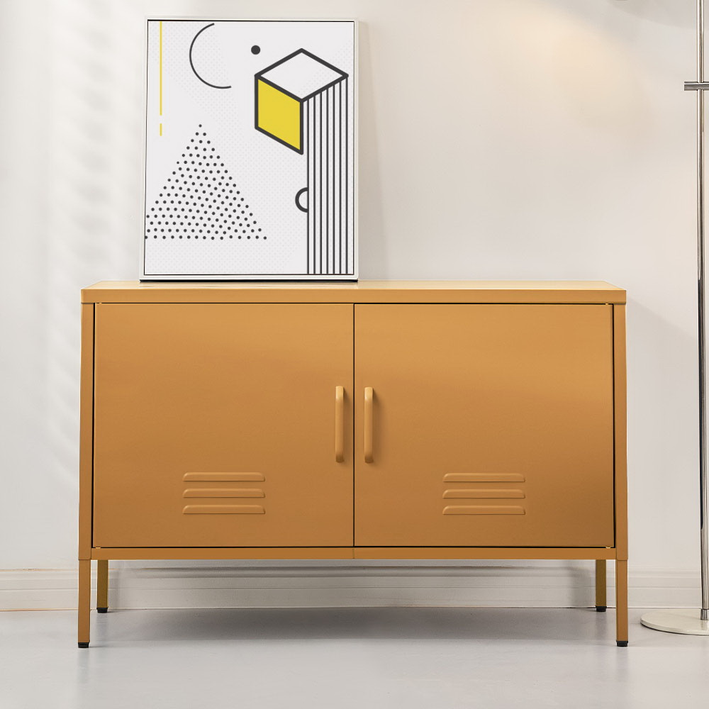 AI-LOCKER-LD-YE-54281-06 Artiss Buffet Sideboard Metal Cabinet - BASE Yellow - Image 1