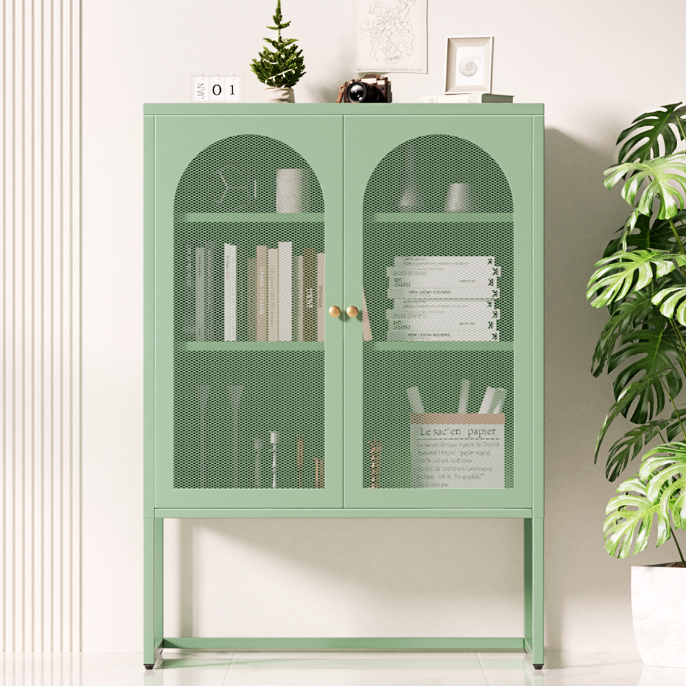 AI-SIDE-M-04-GN-AB-120218-06 Artiss Buffet Sideboard Metal Cabinet - ELMA Green - Image 1