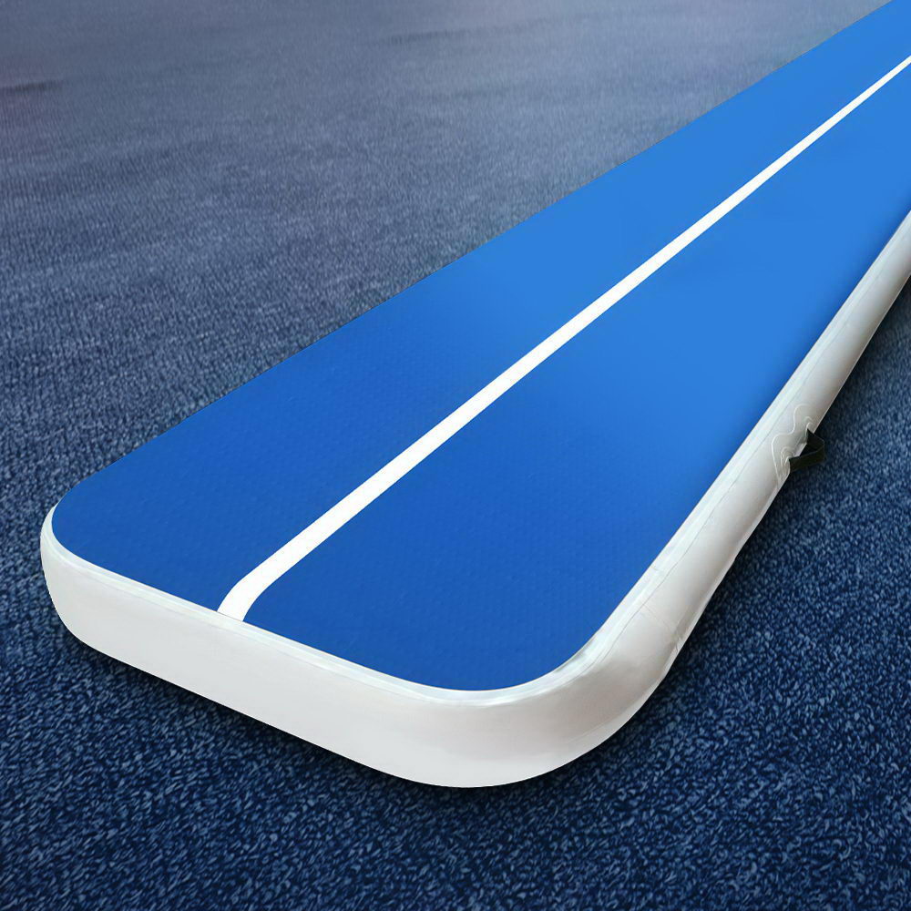 ATM-4-1-02M-BL-202502281202-00 4m x 1m Inflatable Air Track Mat 20cm Thick Gymnastic Tumbling Blue And White - Image 1