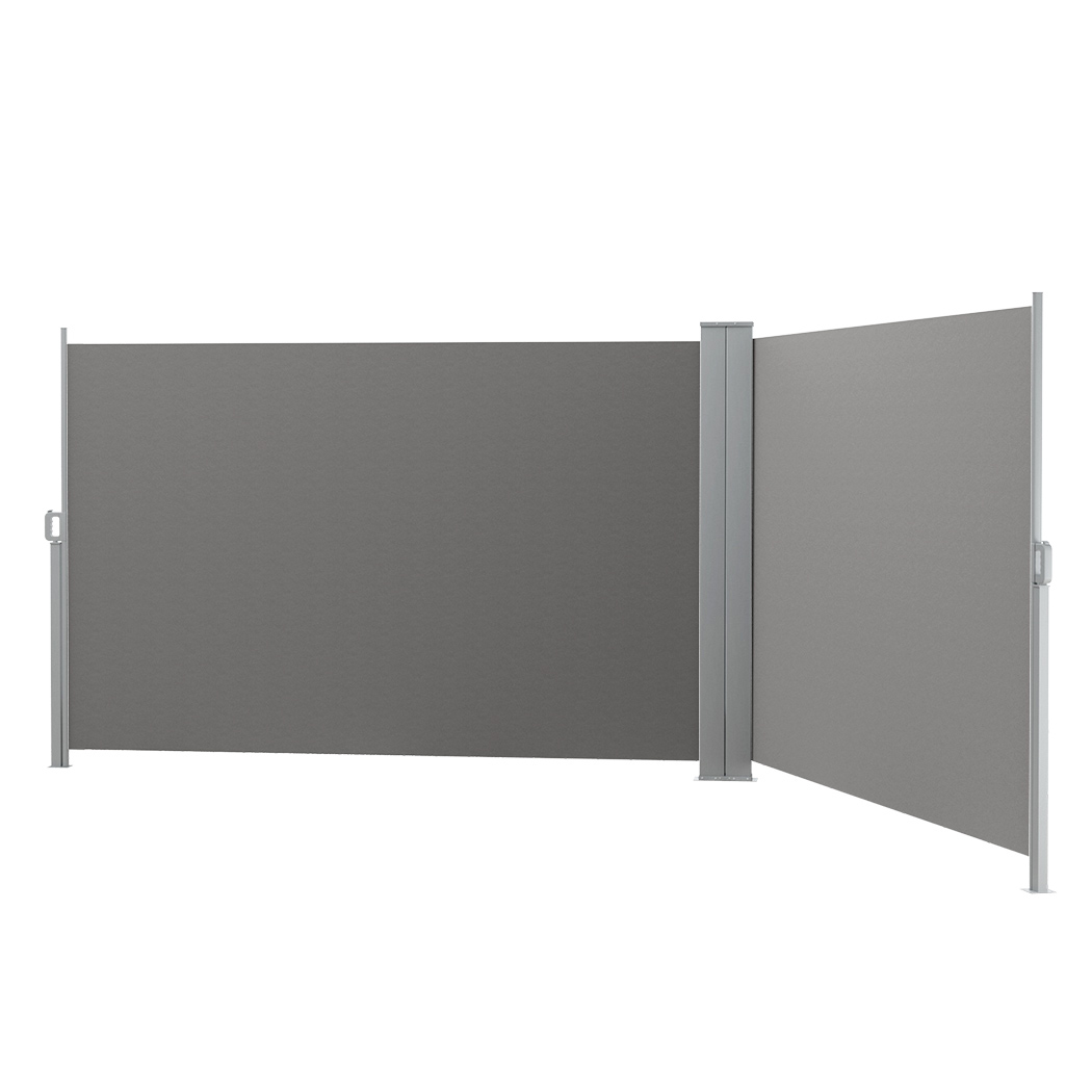 AWN-B-SIDE-BD-200-GREY-80636-00 Instahut Side Awning Sun Shade Outdoor Retractable Privacy Screen 2X6M Grey - Image 1