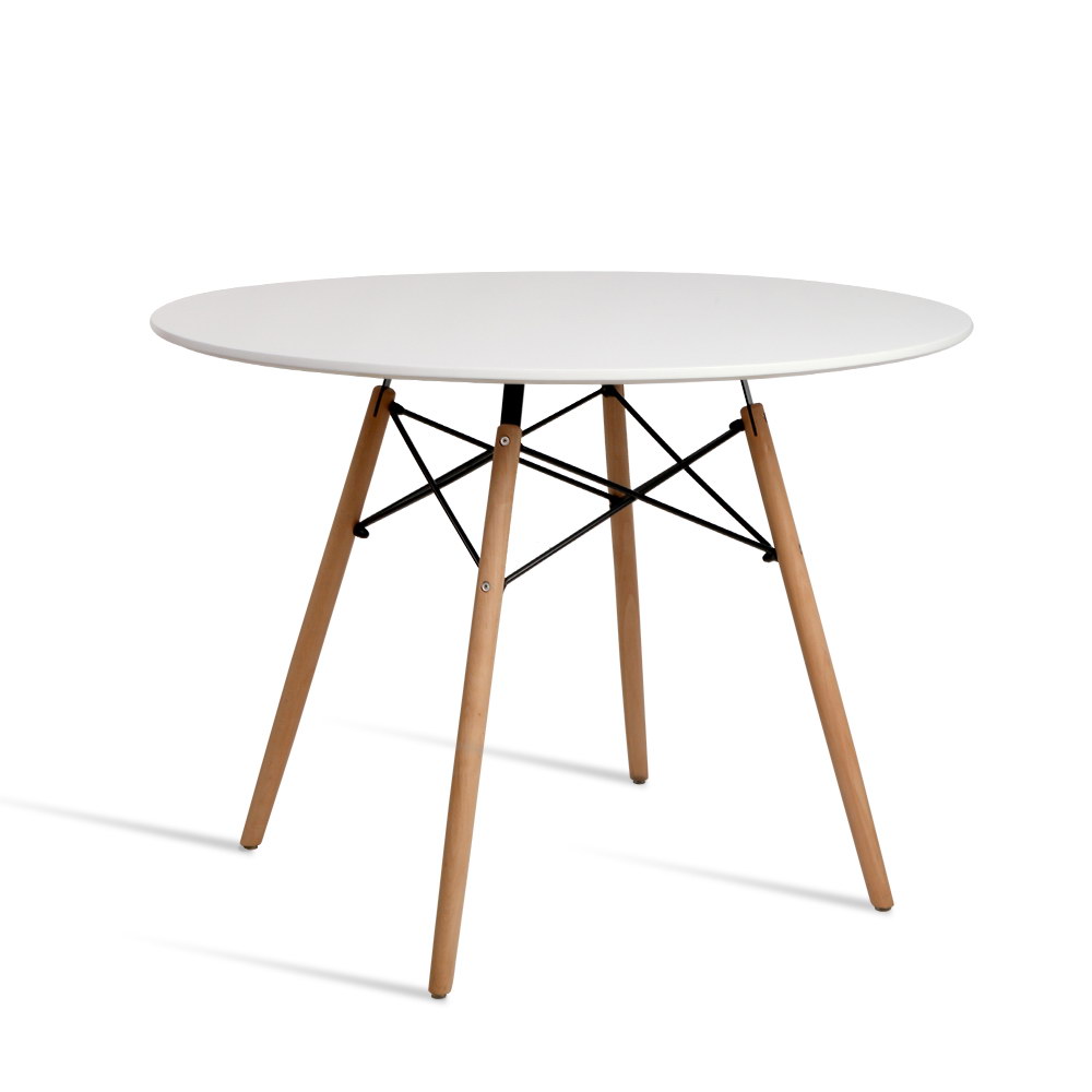 BA-BB-DSW-TAB100-WH-00 Artiss Dining Table Round White 4 Seater 100CM - Image 1