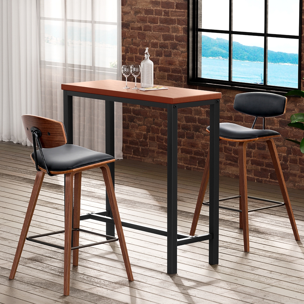 BA-TAB-CHR-SET-WAL-202503281536-06 Artiss Bar Table and Stools Set Dining Desk Kitchen Chairs Cafe Pub - Image 1