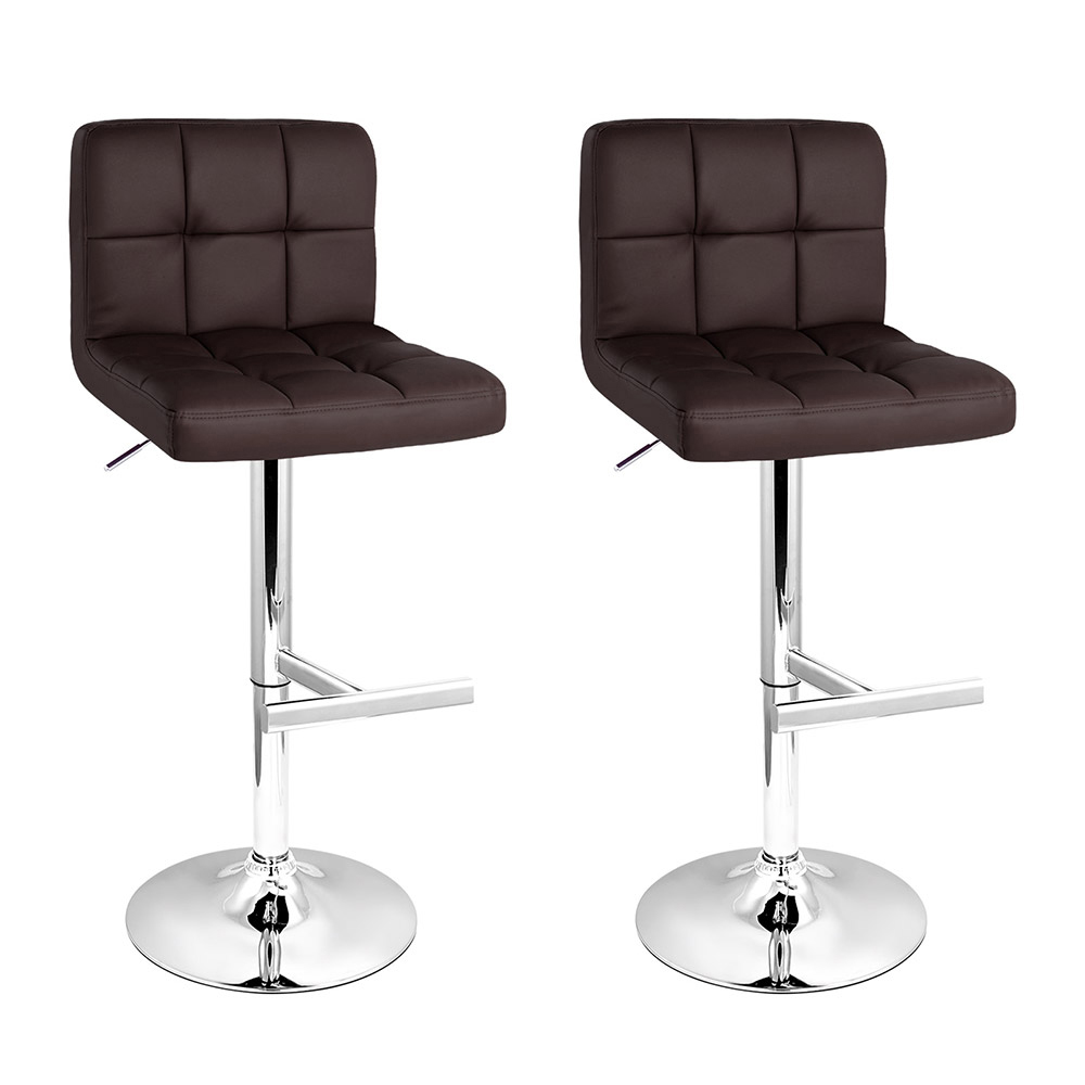 BA-TW-NEW1055-CHOCX2-202503051322-00 Artiss 2x Bar Stools Leather Gas Lift Brown - Image 1