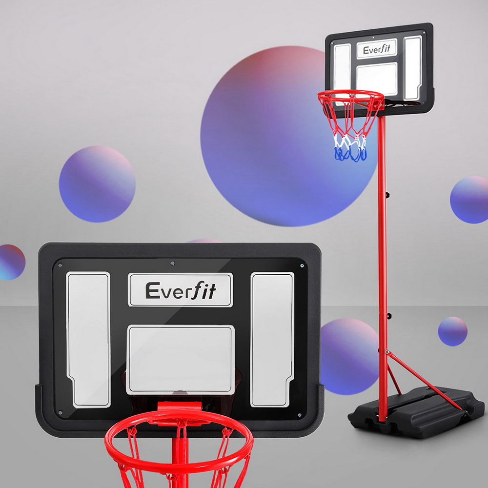BAS-HOOP-160-RDBK-186498-06 Everfit 1.6M Kids Basketball Hoop Stand System Portable - Image 1