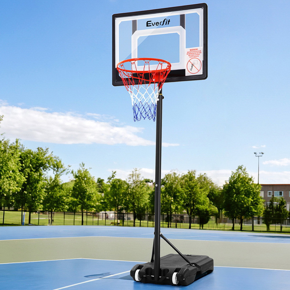BAS-HOOP-210-12898-07 Everfit 2.1M Basketball Hoop Stand System Adjustable Portable Pro Kids Clear - Image 1