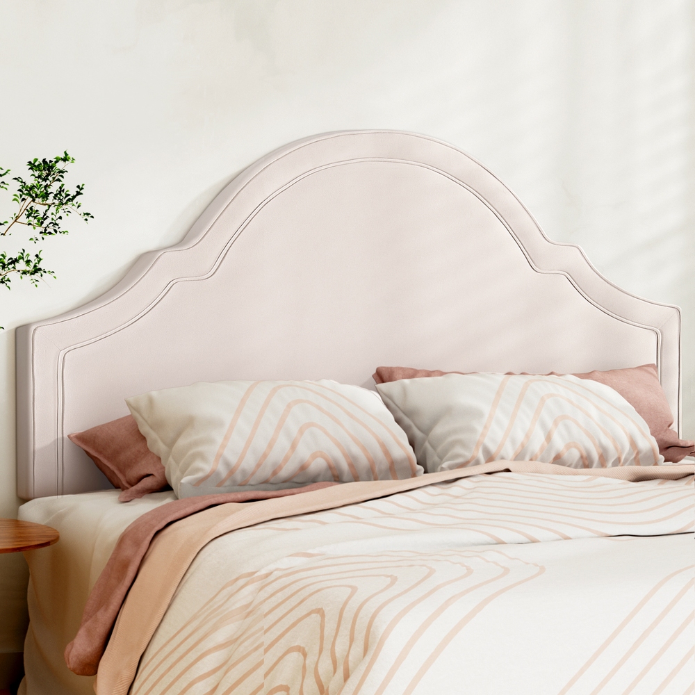 BED-HEAD-IRIS-K-BG-190320-04 Artiss Bed Frame Bed Head Headboard King Velvet IRIS Beige - Image 1