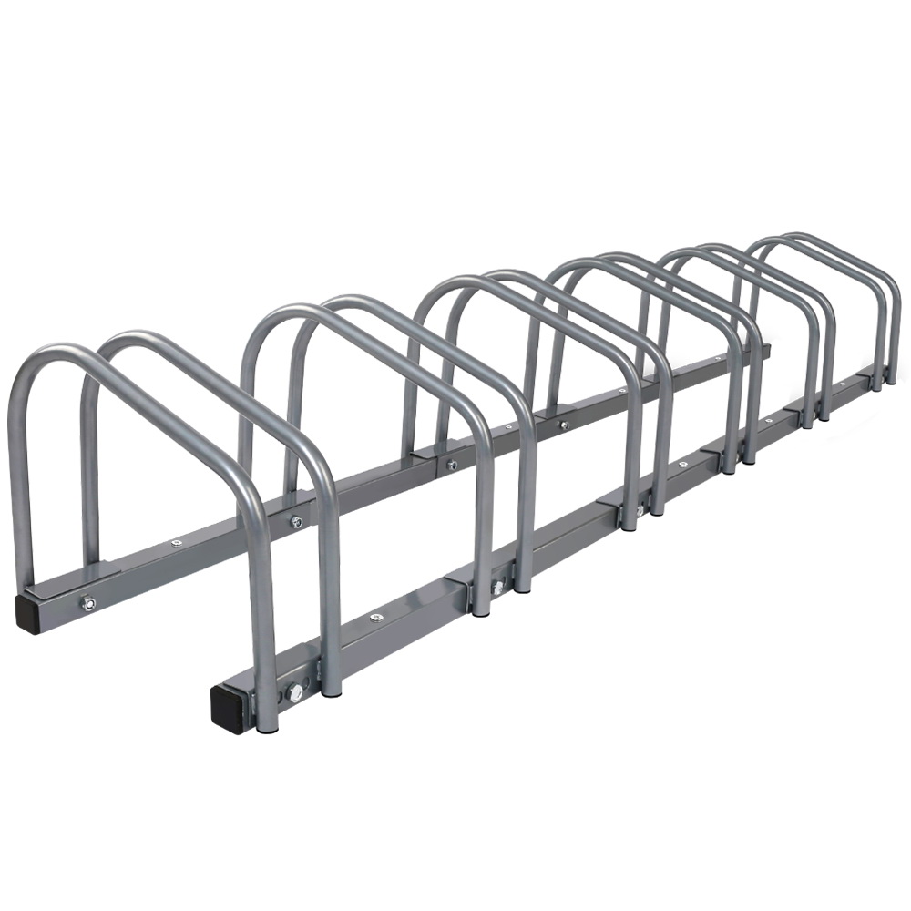 BIKE-6-SI-00 Weisshorn 6 Bike Stand Rack Bicycle Storage Floor Parking Holder Cycling Silver - Image 1