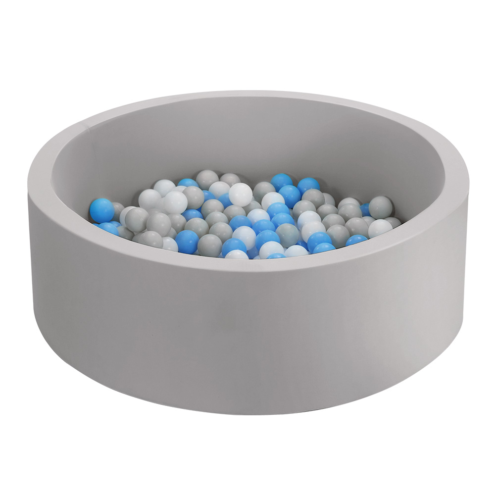 BPOOL-A-7033-GR-00 Keezi Kids Ball Pit 90x30cm Ocean Foam Play Pool Barrier Toys Children Grey - Image 1