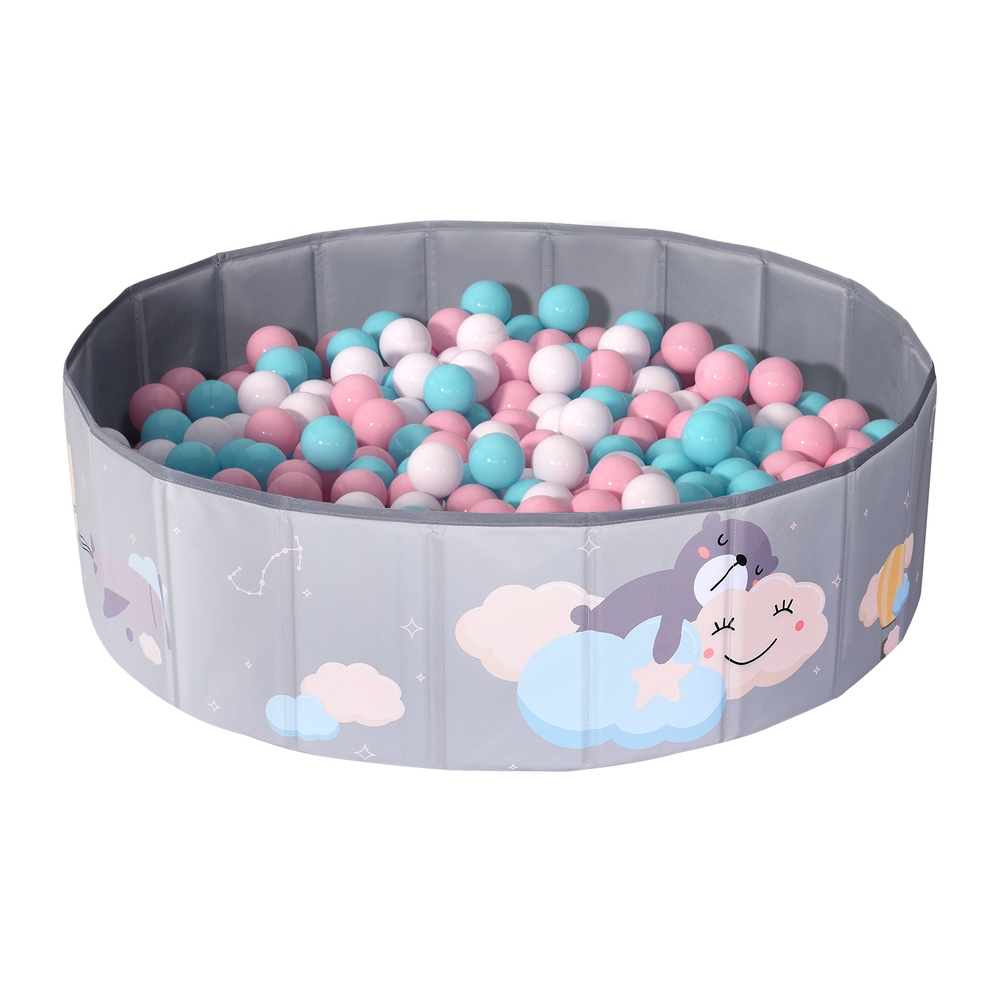 BPOOL-B-814-GR-150718-00 Keezi Kids Ball Pool Pit Toddler Ocean Play Foldable Child Playhouse Storage Bag - Image 1