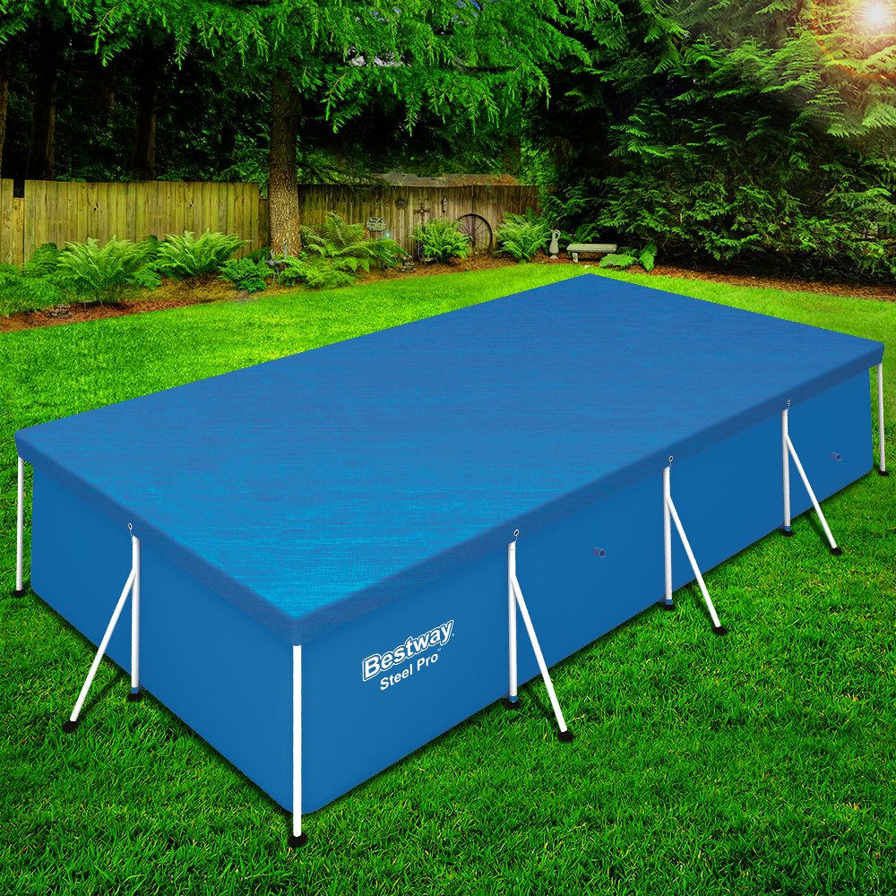 BW-PC-58107-202502281840-00 Bestway 58017 Pool Cover Fits 4x2.11m Above Ground Swimming Pool PE Blanket - Image 1
