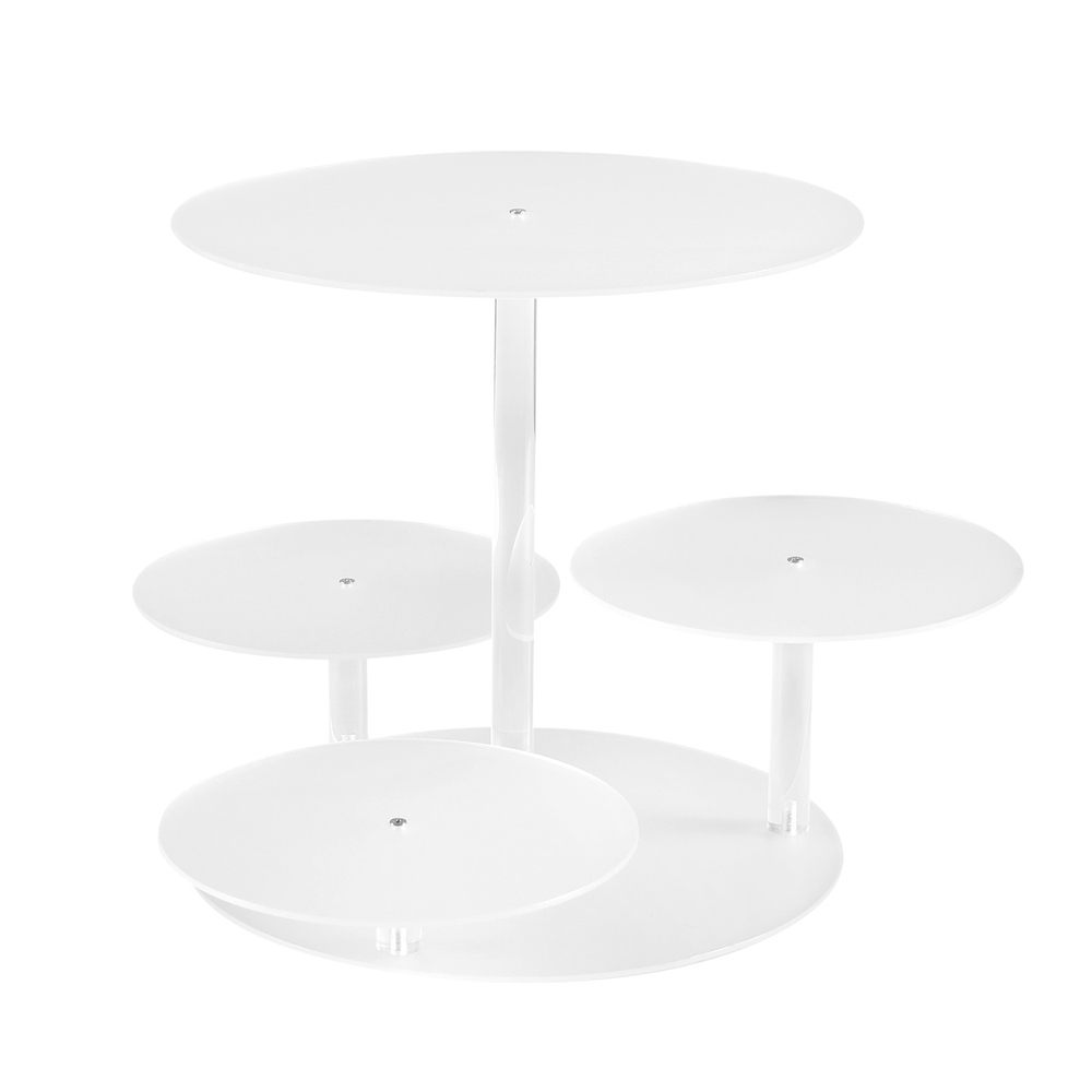 CAKE-STAND-4T01-ACRY-173342-00 5-Star Chef Cake Stand 5 Tiers Acrylic Holder Display Round Clear Wedding Party - Image 1