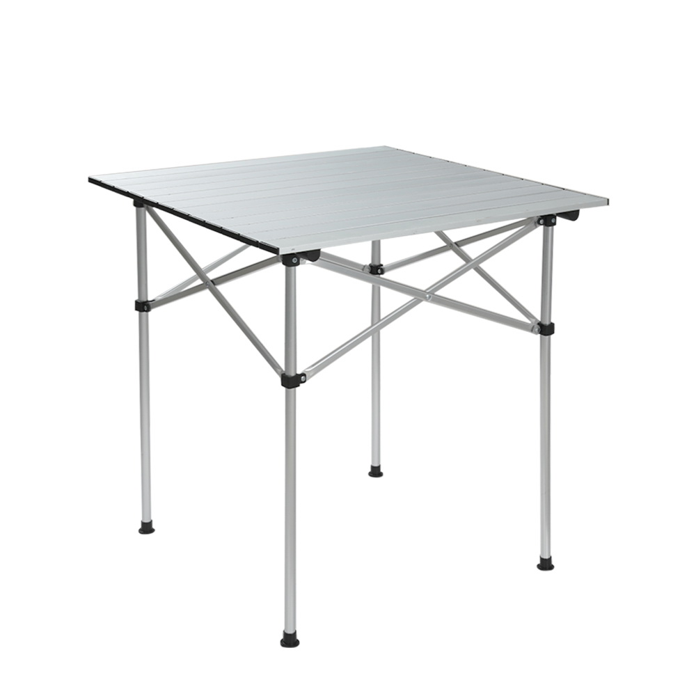CAMP-B-T-ALUM-70-00 Weisshorn Folding Camping Table 70CM Roll Up Outdoor Picnic BBQ Aluminium Desk - Image 1