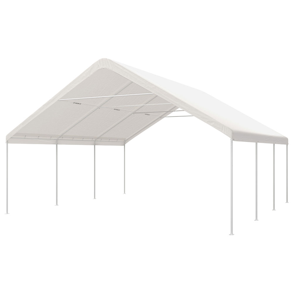 CAPT-H-6X6-WH-N-ABC-194992-00 Instahut Carports 6x6m Carport Kits Steel Shelter Gazebo Canopy Garage Portable Garden Shed - Image 1