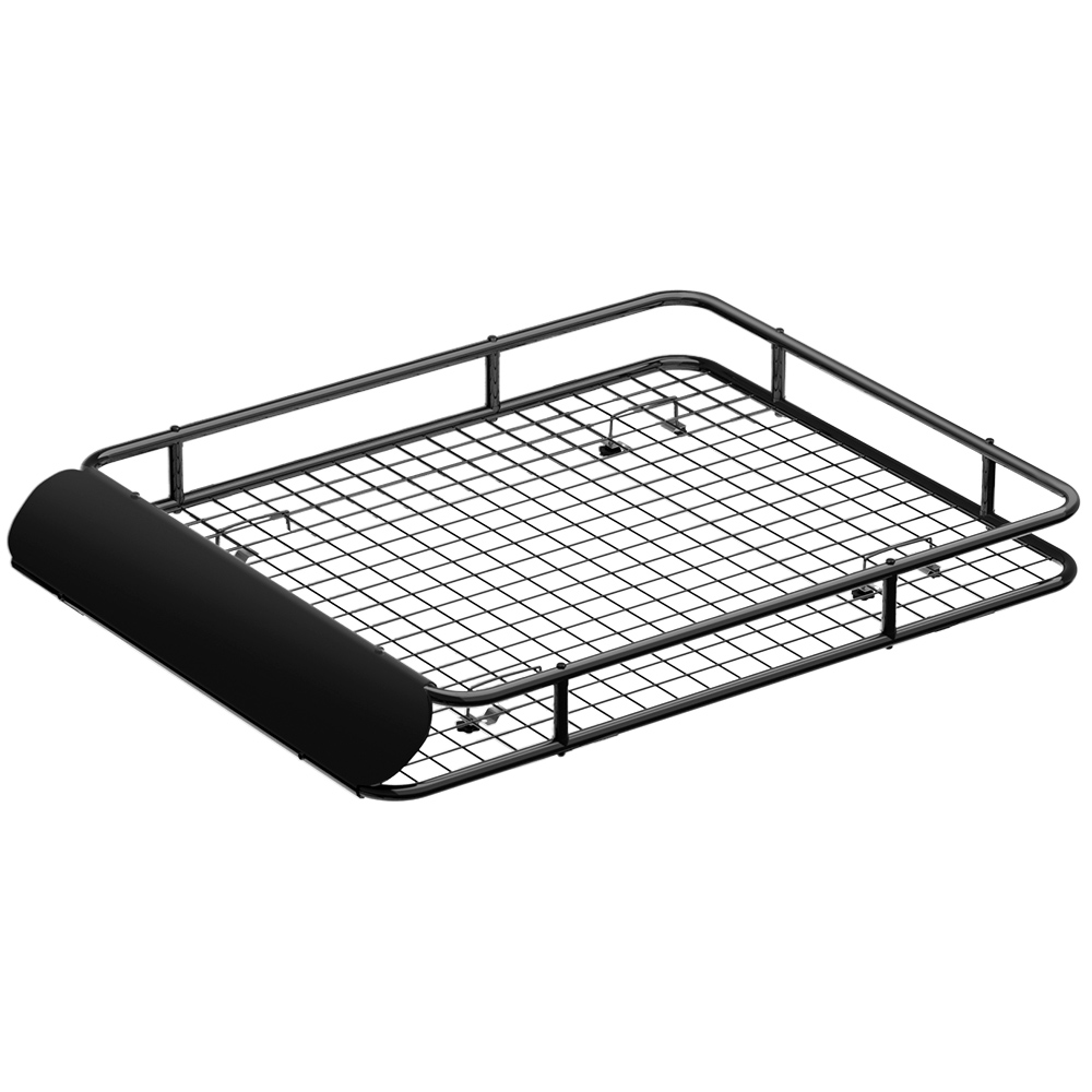 CAR-B-RFBASKET-123-00 Giantz Universal Car Roof Rack Basket Luggage Vehicle Cargo Carrier 123cm Black - Image 1