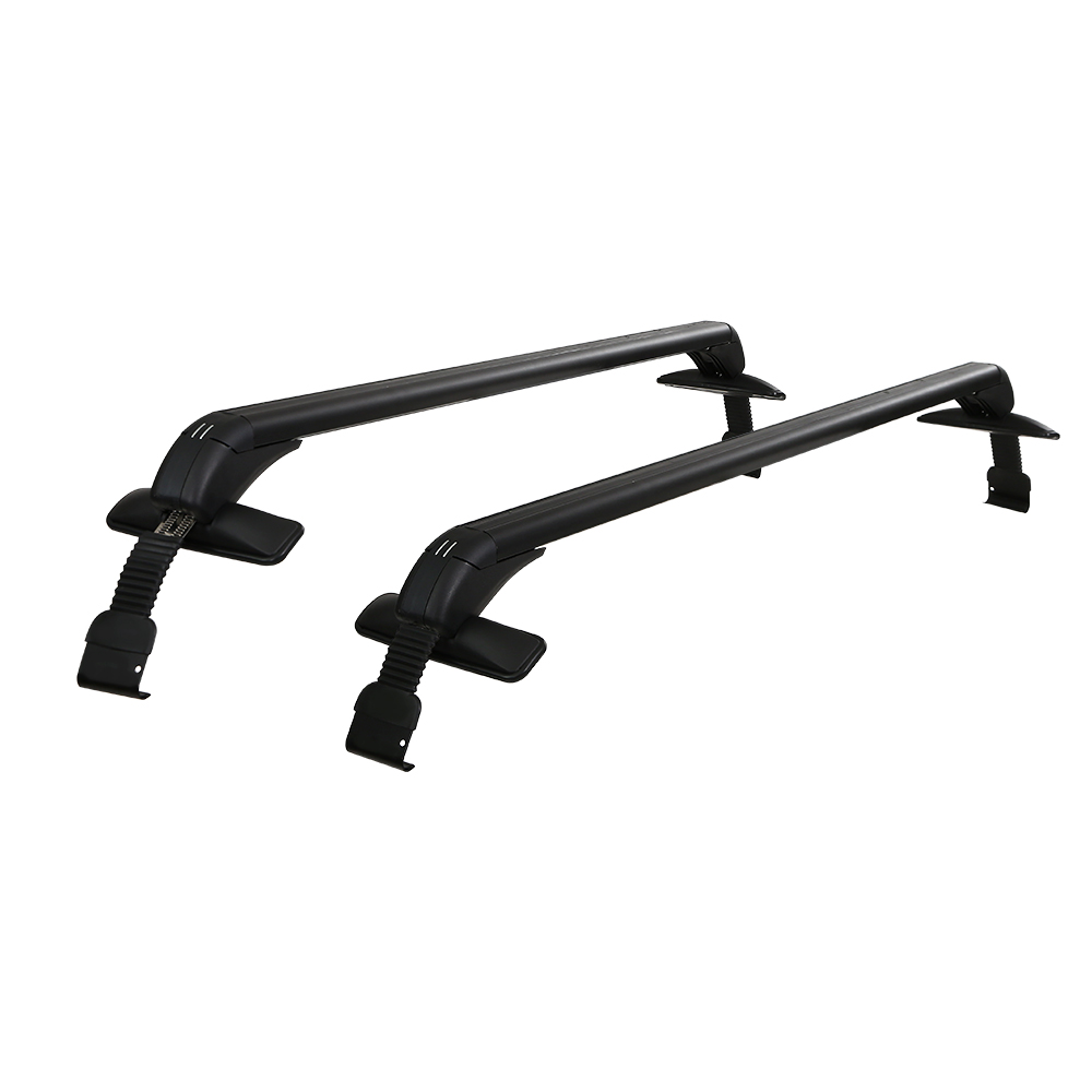CAR-RFBAR-5501-100-BK-21641-00 Universal Car Roof Rack Cross Bars 90cm Aluminium Adjustable Lockable 45kg Clamps - Image 1
