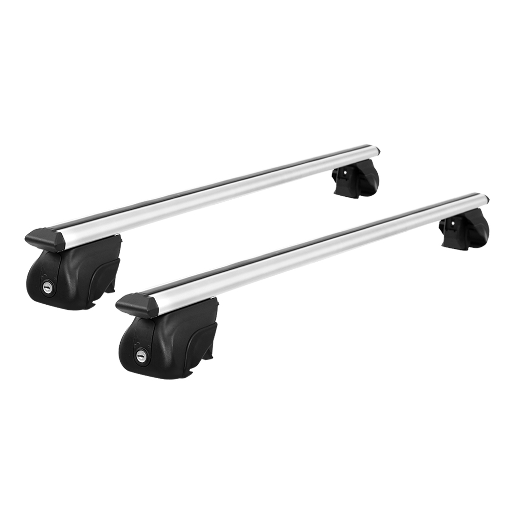 CAR-RFBAR-7888-120-SI-21646-00 Universal Car Roof Racks Pod Aluminium Cross Bars Upgraded Holder 111cm Silver - Image 1