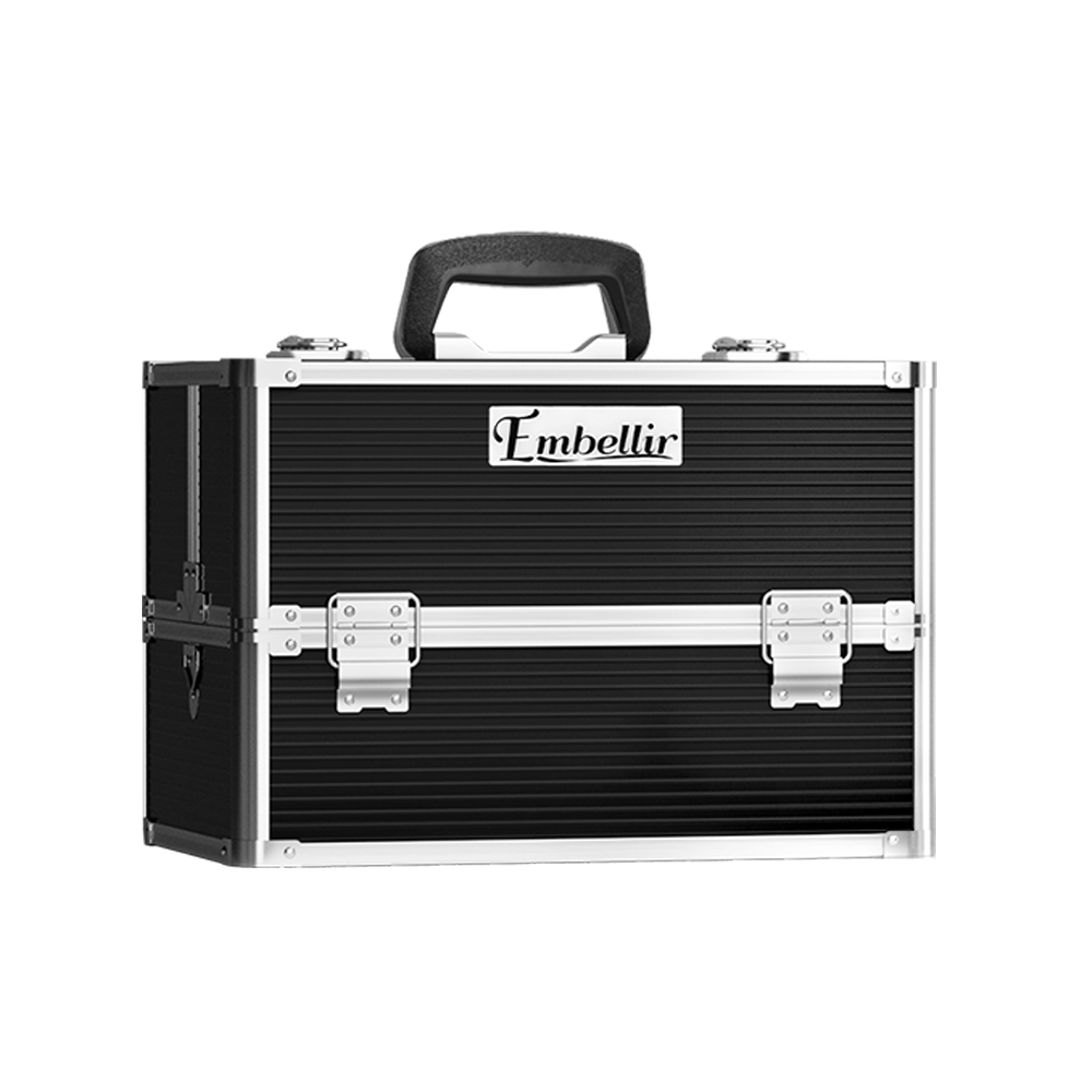 CASE-MU-HZ7002-BK-1902-00 Embellir Portable Cosmetic Beauty Makeup Case- Black - Image 1