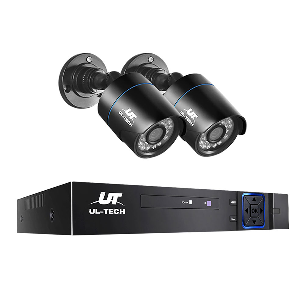 CCTV-4C-2B-BK-12387-00 UL-tech CCTV Security System 4CH DVR 2 Cameras 1080p - Image 1