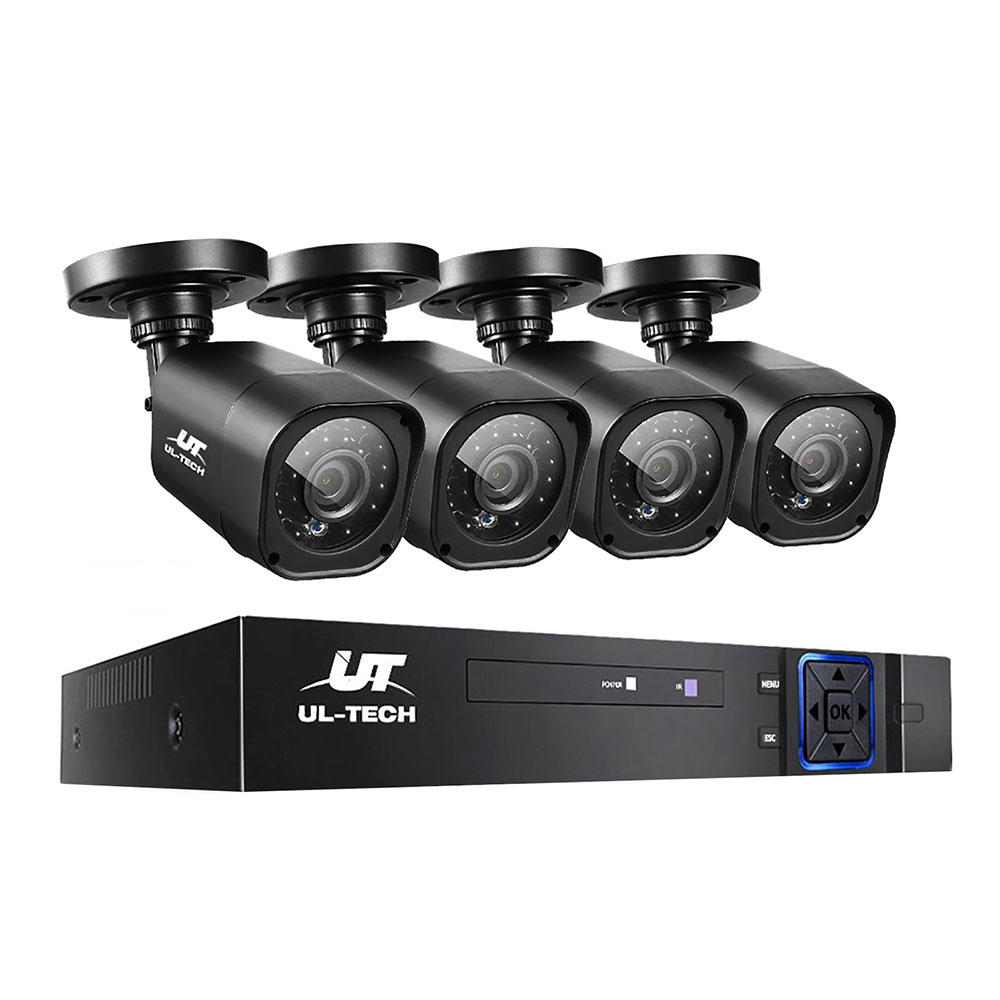 CCTV-4C-4S-BK-00 UL-tech CCTV Security System 4CH DVR 4 Cameras 1080p - Image 1