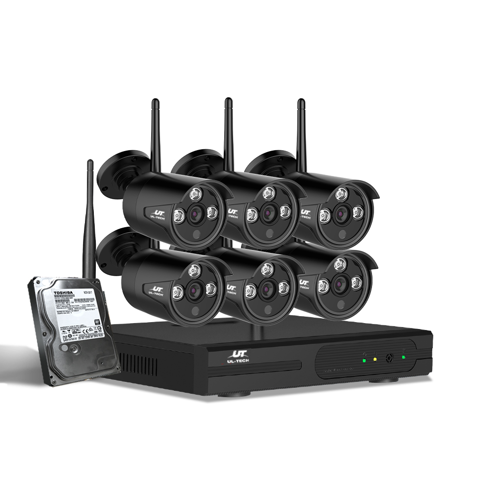 CCTV-WF-CLA-8C-6B-2T-16710-00 UL-tech Wireless CCTV Security System 8CH NVR 3MP 6 Bullet Cameras - Image 1