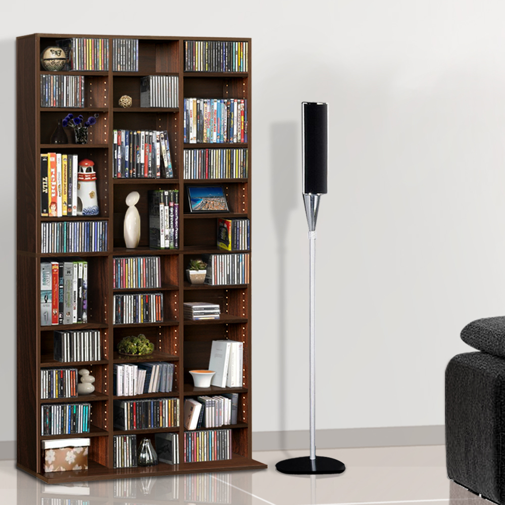 CD-SHELF-ES-AB-1907-07 Artiss Bookshelf CD Storage Rack - BERT Walnut - Image 1