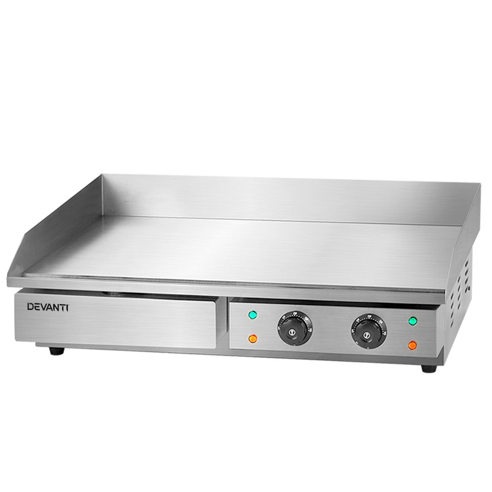CEG-D5C-DOUBLE-00 Devanti Commercial Electric Griddle 73cm BBQ Grill Plate 4400W - Image 1
