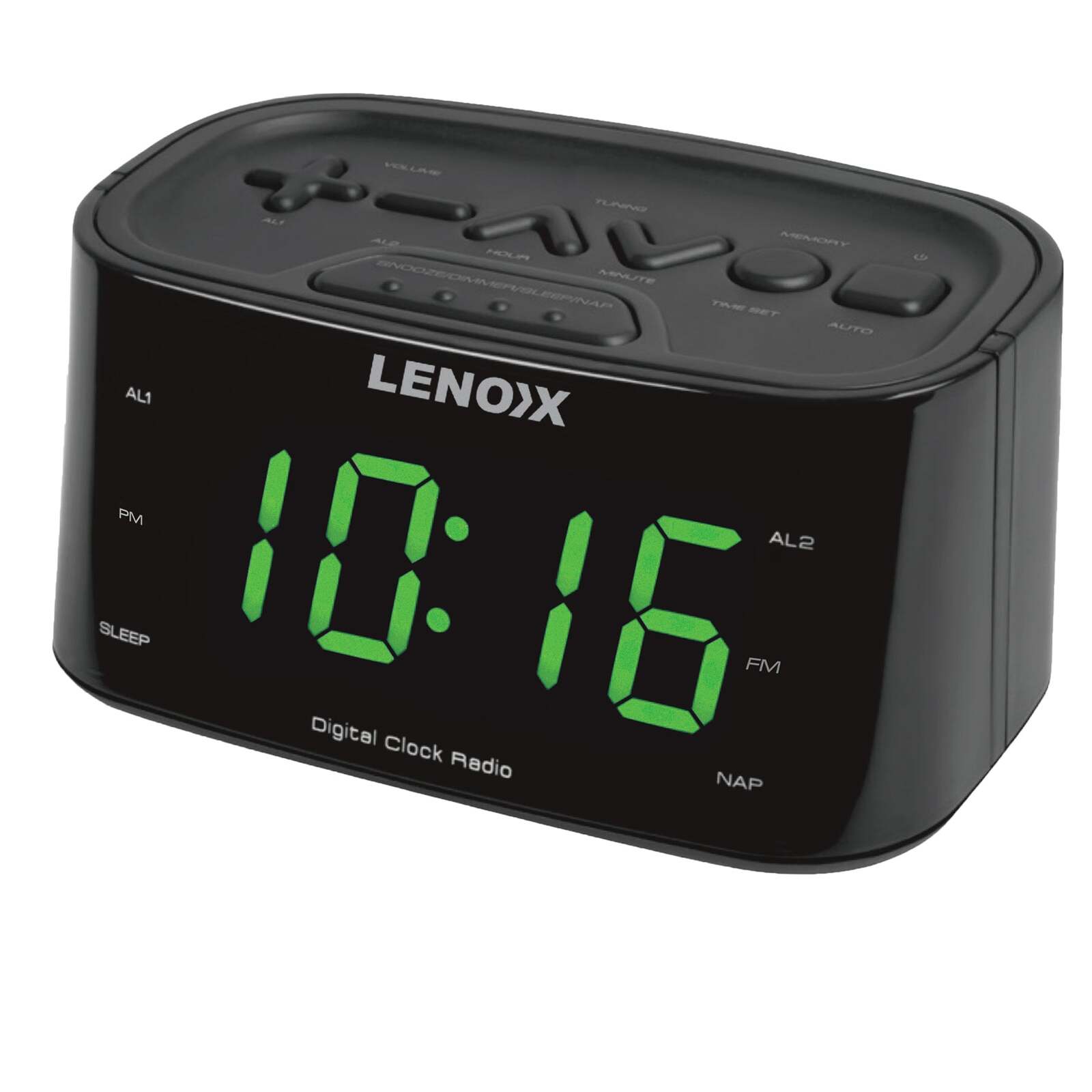 CRU3128B Smartphone-Charging Alarm Clock & FM Radio (Black) w/ USB Port - Image 1