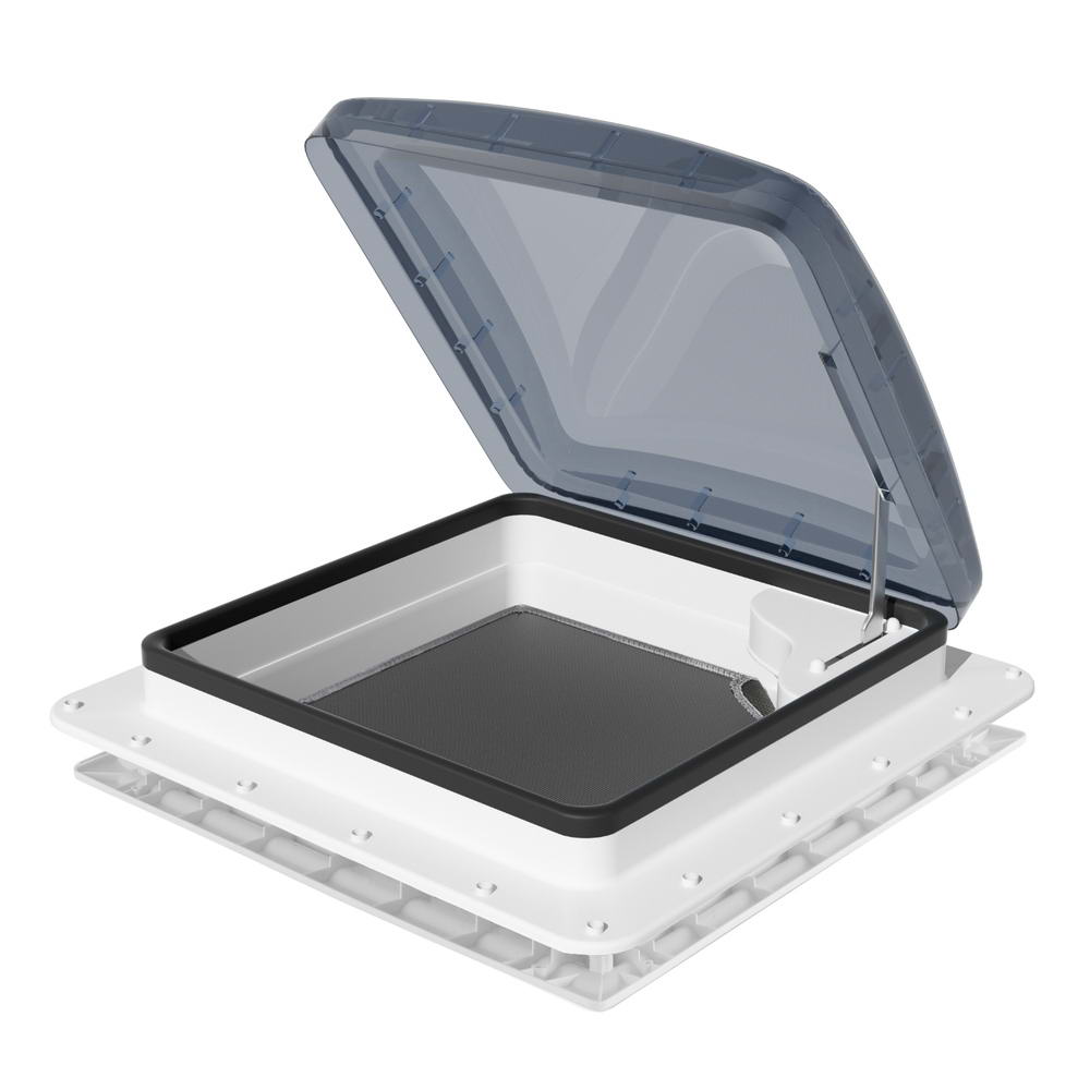 CV-VENT-46X46X17-NET-GY-202505201612-00 Weisshorn Caravan Roof Vent Air Exhaust Hatch RV Motorhome Camper White - Image 1
