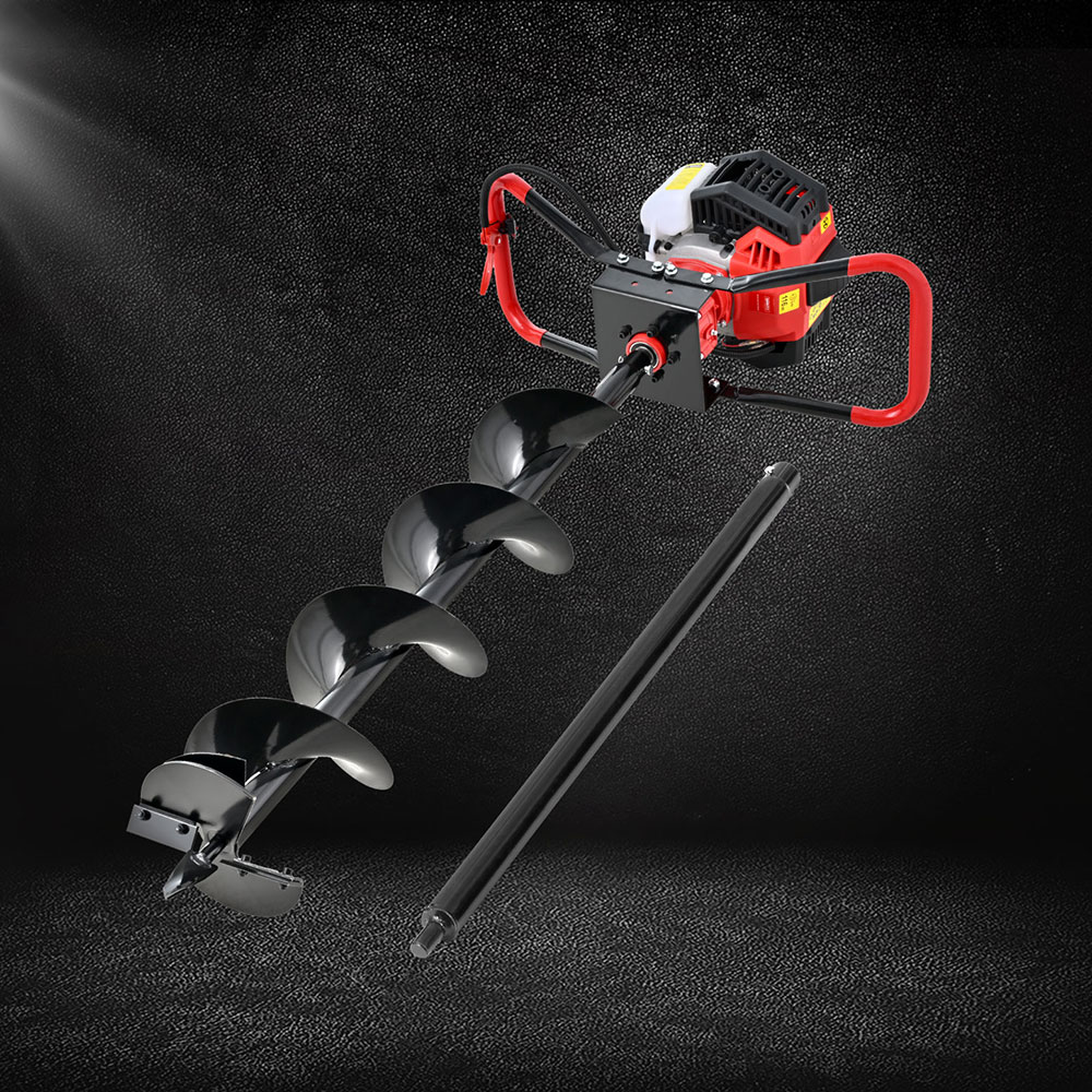 DI-ST-N-RDBK-AUG200-186641-06 Giantz 65CC Post Hole Digger 200mm Petrol Drill Auger Extension Bits - Image 1