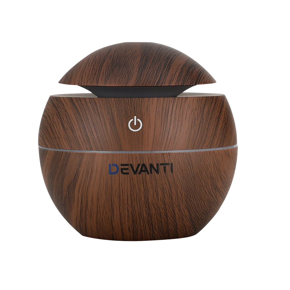 DIFF-YX003-DW-89861-00 Devanti Aroma Diffuser Aromatherapy Dark Wood 130ml - Image 1
