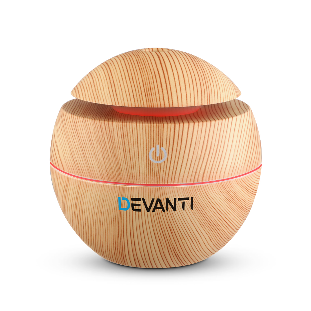 DIFF-YX003-LW-00 Devanti Aroma Diffuser Aromatherapy Light Wood 130ml - Image 1