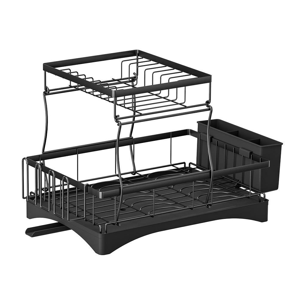 DR-D-03-BK-96820-00 Cefito Dish Rack Expandable Drying Drainer Cutlery Holder Tray Kitchen 2 Tiers - Image 1