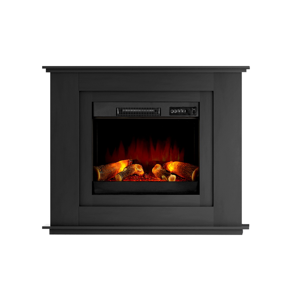EFL-B-2000-FRAME-BK-17350-00 Devanti Electric Fireplace Fire Heater 2000W Black - Image 1