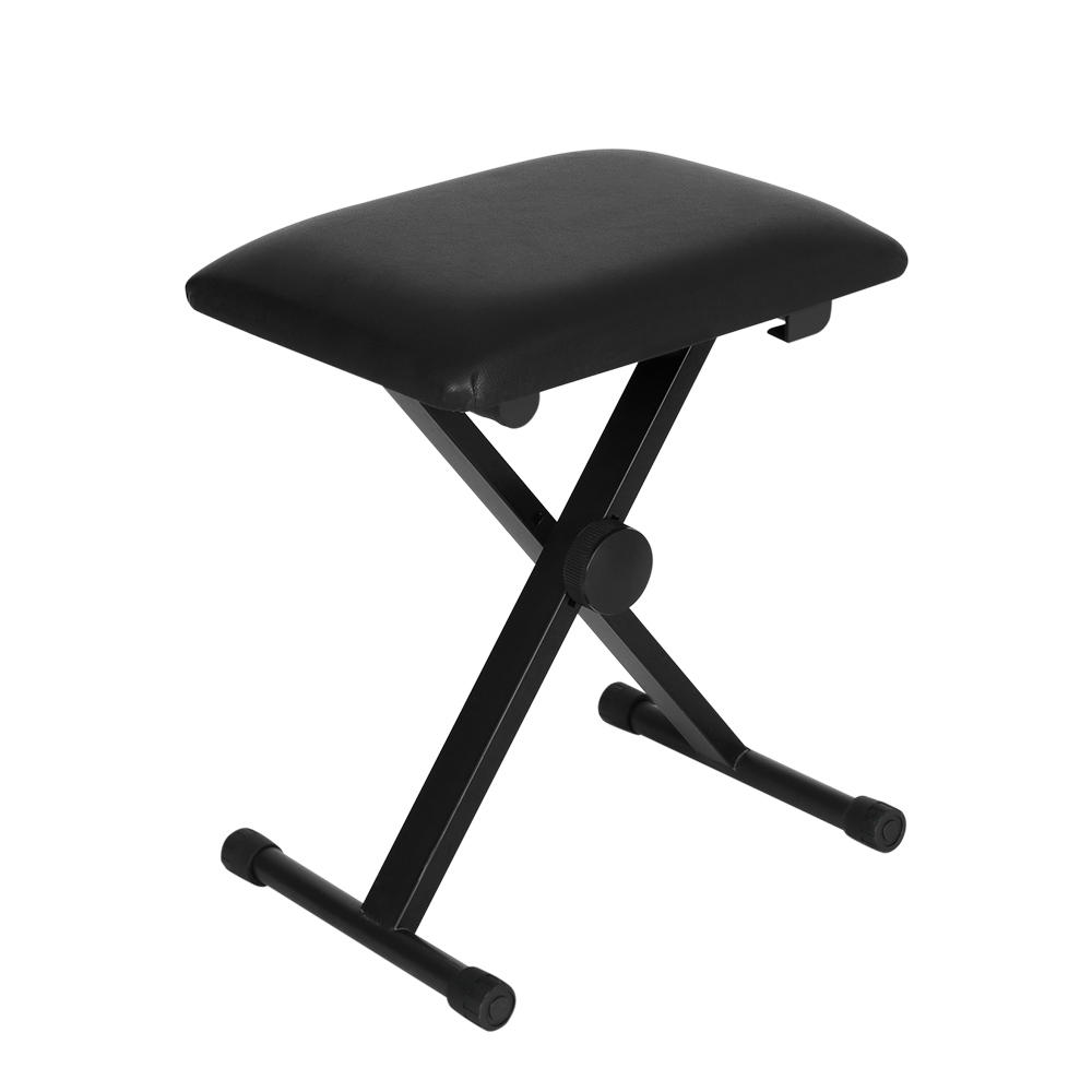 EK-STOOL-B01-94866-00 Alpha Piano Stool Adjustable Height Keyboard Seat Portable Bench Chair Black - Image 1