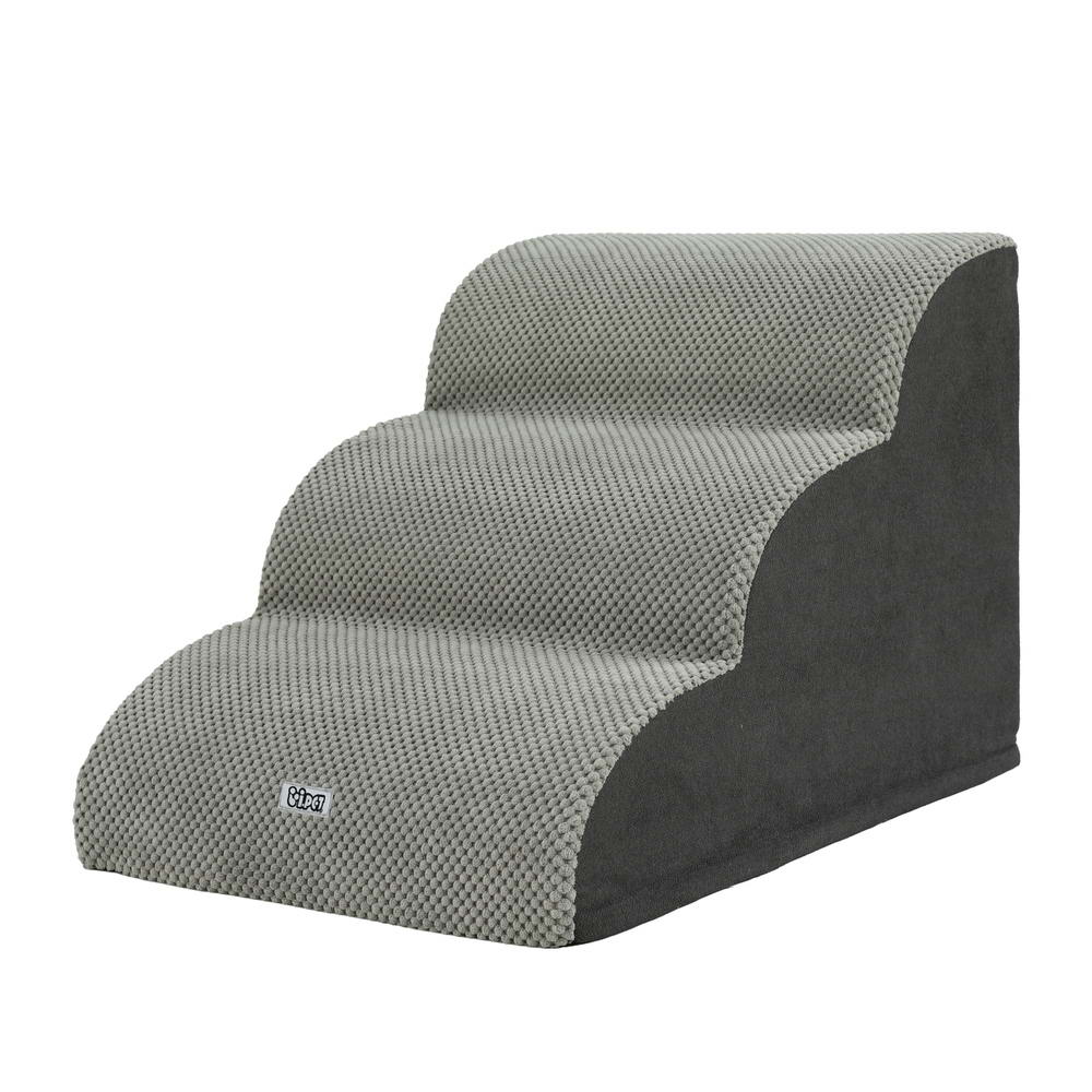 FDR-D-FOAM-3T-GR-194991-00 i.Pet Dog Ramp Steps Foam 3 Tier Pet Stairs For Bed Sofa Car Portable Indoor - Image 1