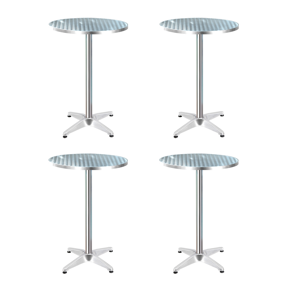FF-TABLE-AL60-70110X4-00 Gardeon Set of 4 Outdoor Bar Table Aluminium Round 70/110CM - Image 1