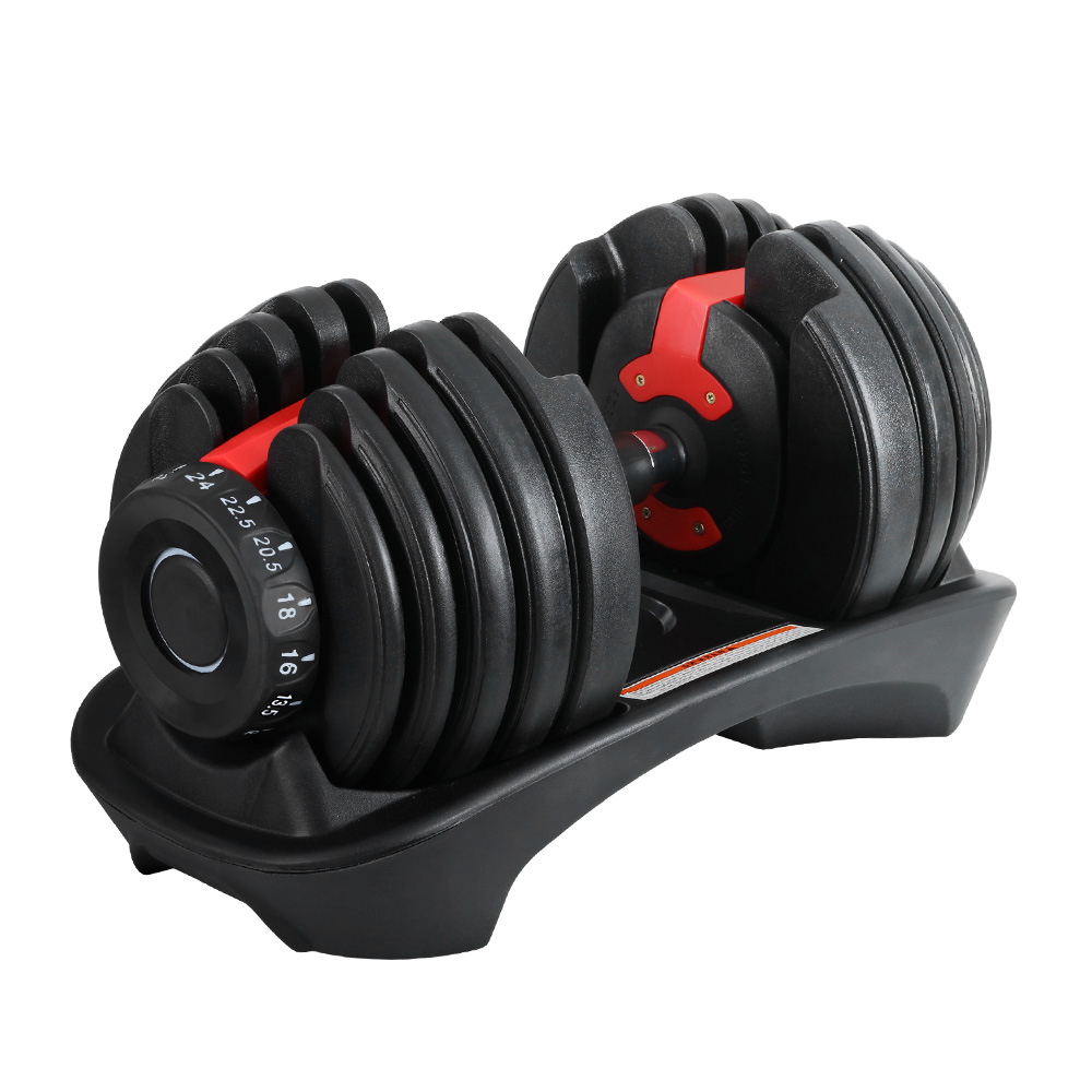 FIT-K-DB-24KG-00 Everfit 24kg Dumbbells Adjustable Dumbbell Weight Plates Home Gym - Image 1