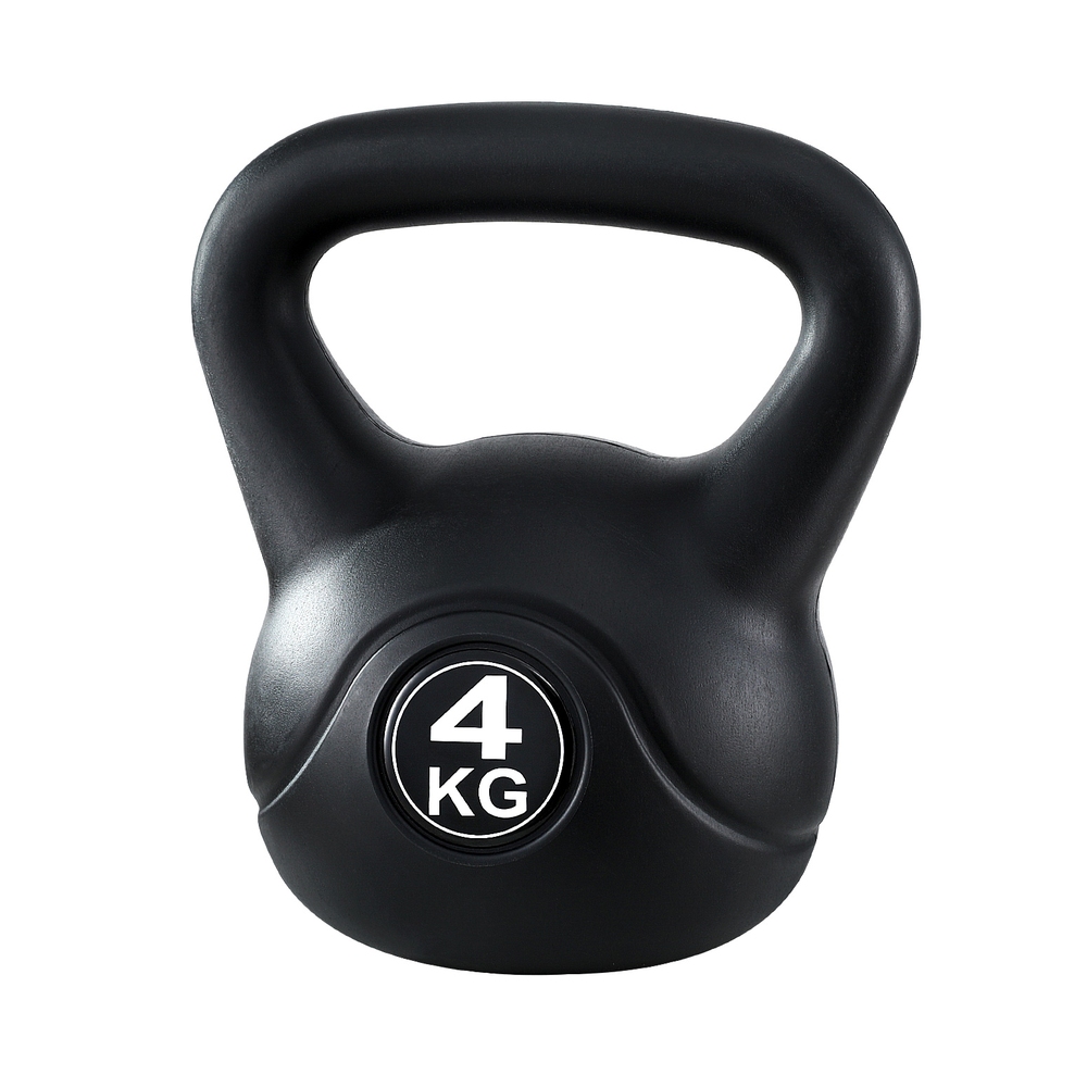 FIT-K-KB-4KG-BLACK-202503211022-00 Everfit 4kg Kettlebell Set Weight Lifting Bench Dumbbells Kettle Bell Gym Home - Image 1