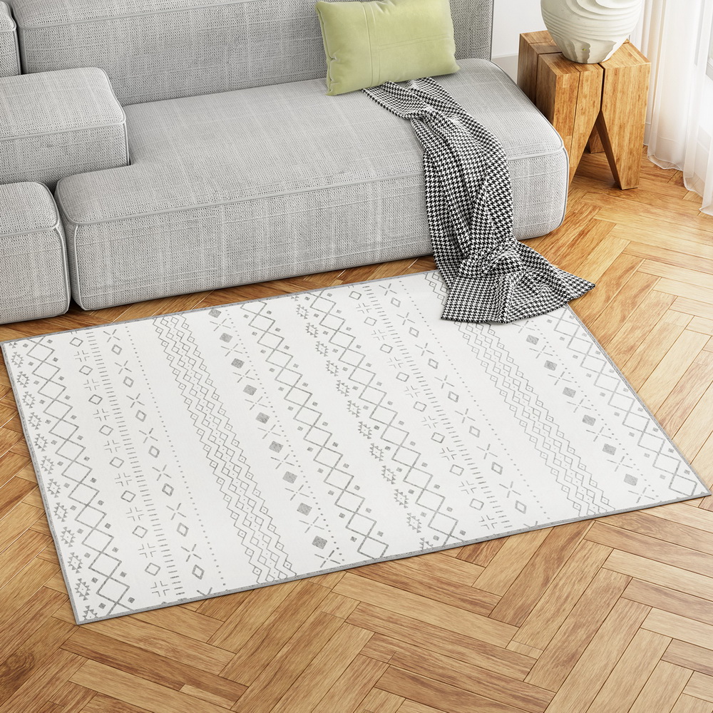 FLR-BSM02-120X160-BK-145640-04 Artiss Rug 120x160cm Area Rug Washable Mat Large Carpet Soft Short Pile Una - Image 1
