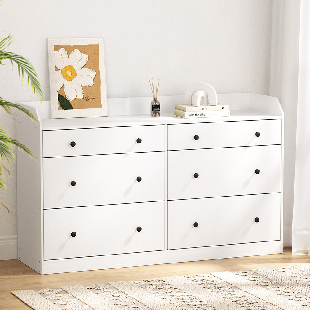 FUR-S-CDR-02-WH-AB-167826-08 Artiss 6 Chest of Drawers - PETE White - Image 1