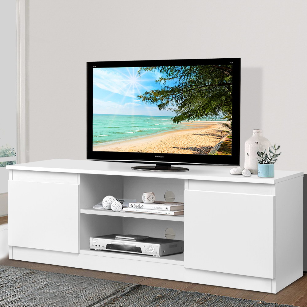 FURNI-C-GBTV-120-WHITE-13078-08 Artiss TV Cabinet Entertainment Unit 120cm White Anita - Image 1