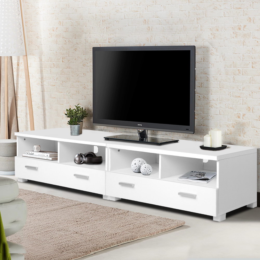 FURNI-C-SMTV-180-WH-AB-10533-08 Artiss TV Cabinet Entertainment Unit 180cm White Eddie - Image 1