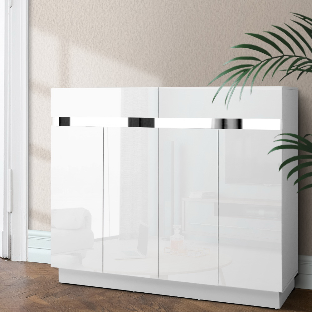 FURNI-N-SHOE120-WH-AB-23387-08 Artiss Shoe Rack Cabinet Storage Cupboard 24 Pairs - Lydia - Image 1