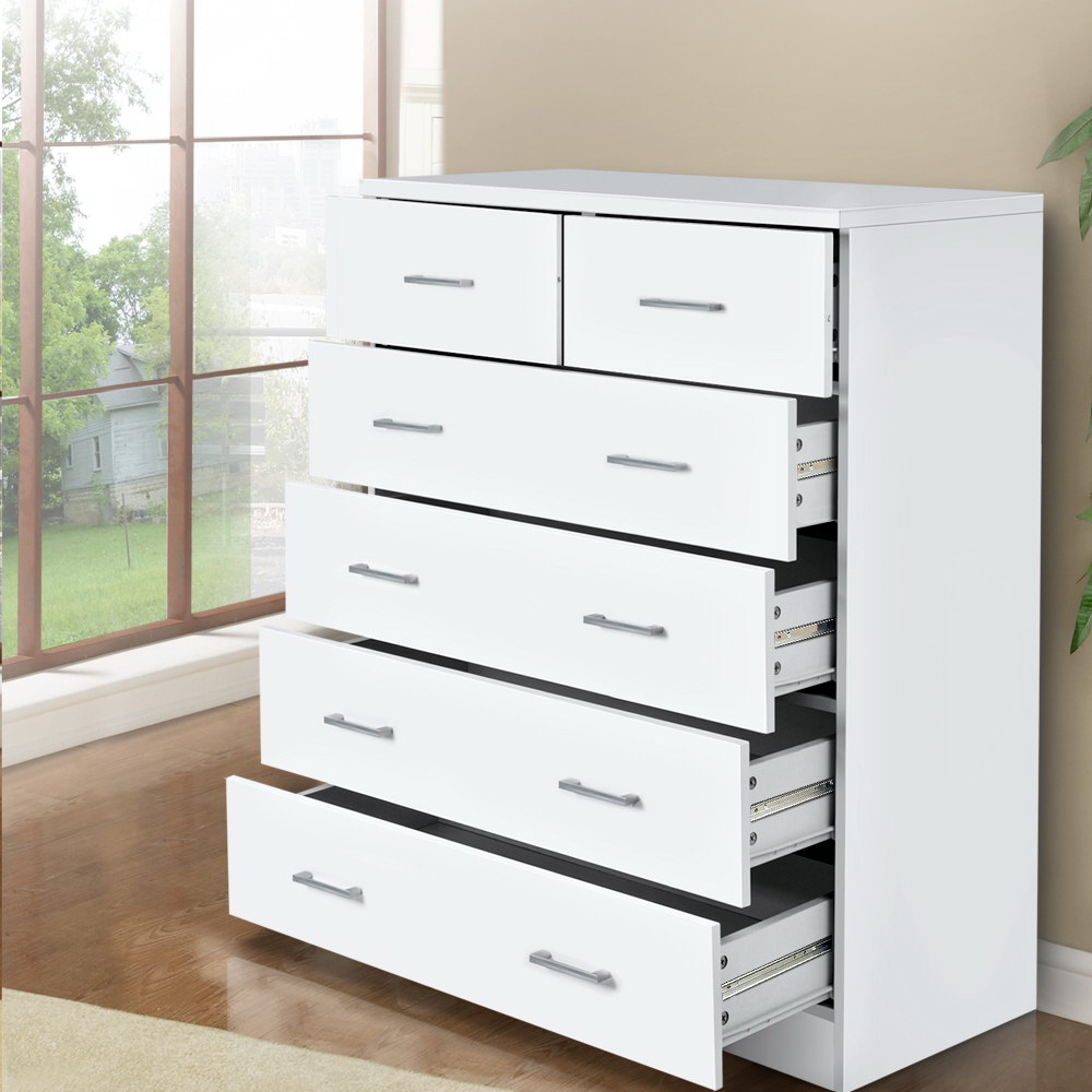 FURNI-NEW-DT-WH-AB-4276-08 Artiss 6 Chest of Drawers - ANDES White - Image 1