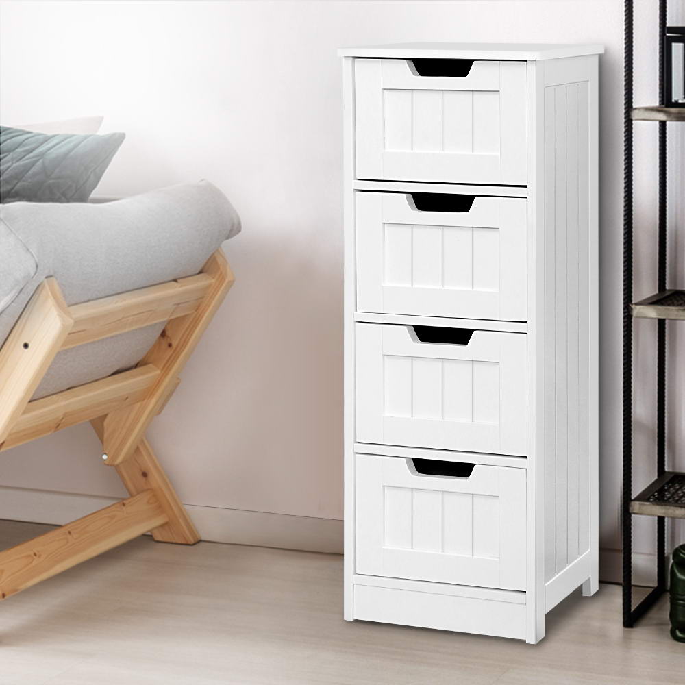 FURNI-P-CAB-4D-WH-20764-08 Artiss 4 Chest of Drawers - LEESA White - Image 1